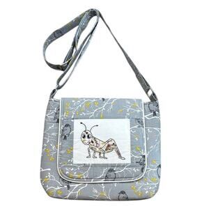 Unique‎ Handmade Embroidered Grasshopper Birds Bag